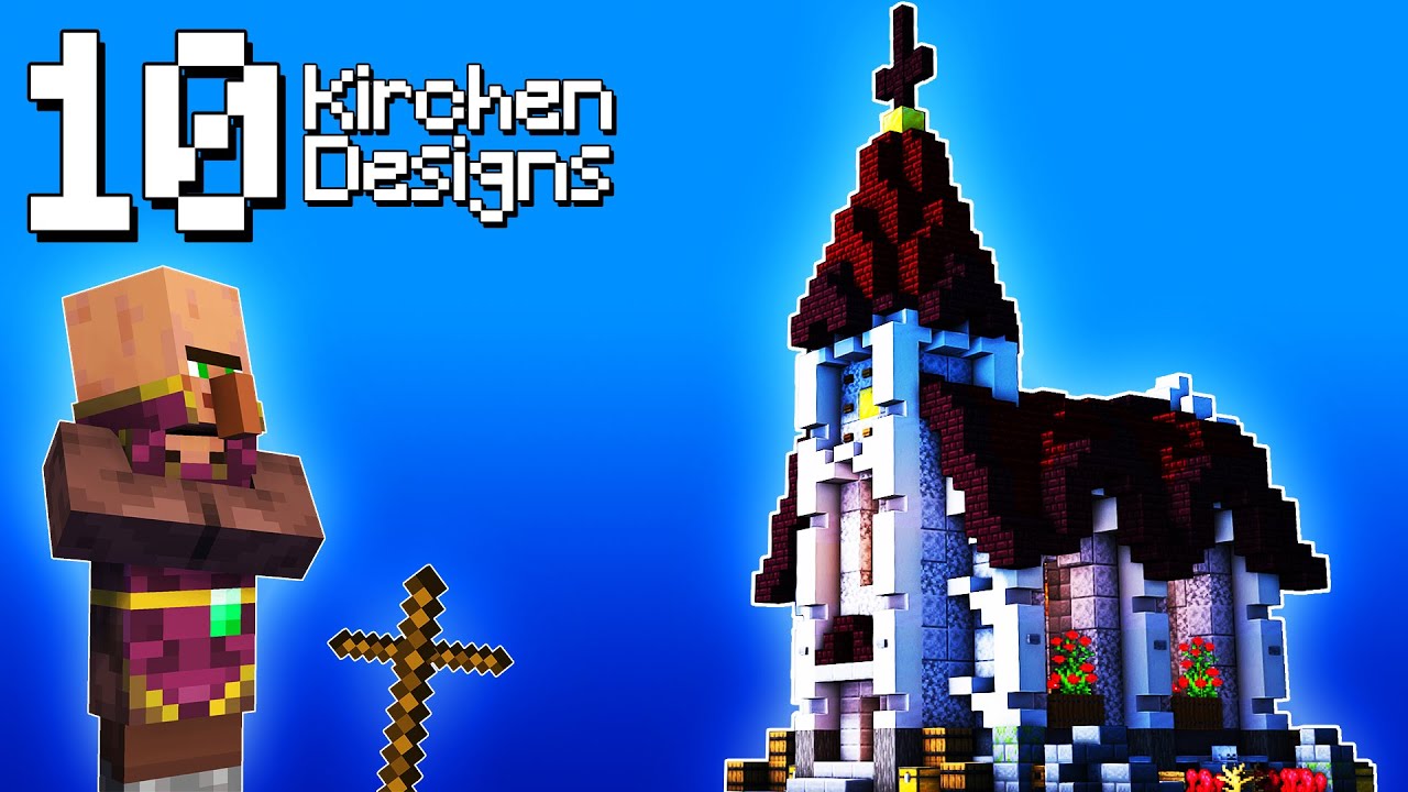 10 Kirchen Designs in Minecraft 🔟 Minecraft Tempel bauen deutsch