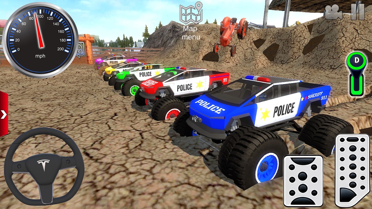Juegos De Carros - Police Monster Truck Extreme Off-Road Driving 3D #4 - Android / IOS Gameplay [HD]