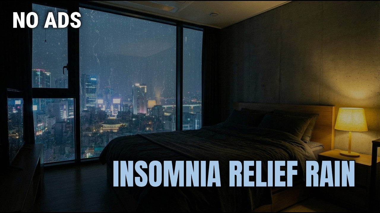 Heavy Rain Sounds Apartment Bedroom for Sleeping Fast | Heavy Rain Insomnia Relief (3 Hours)