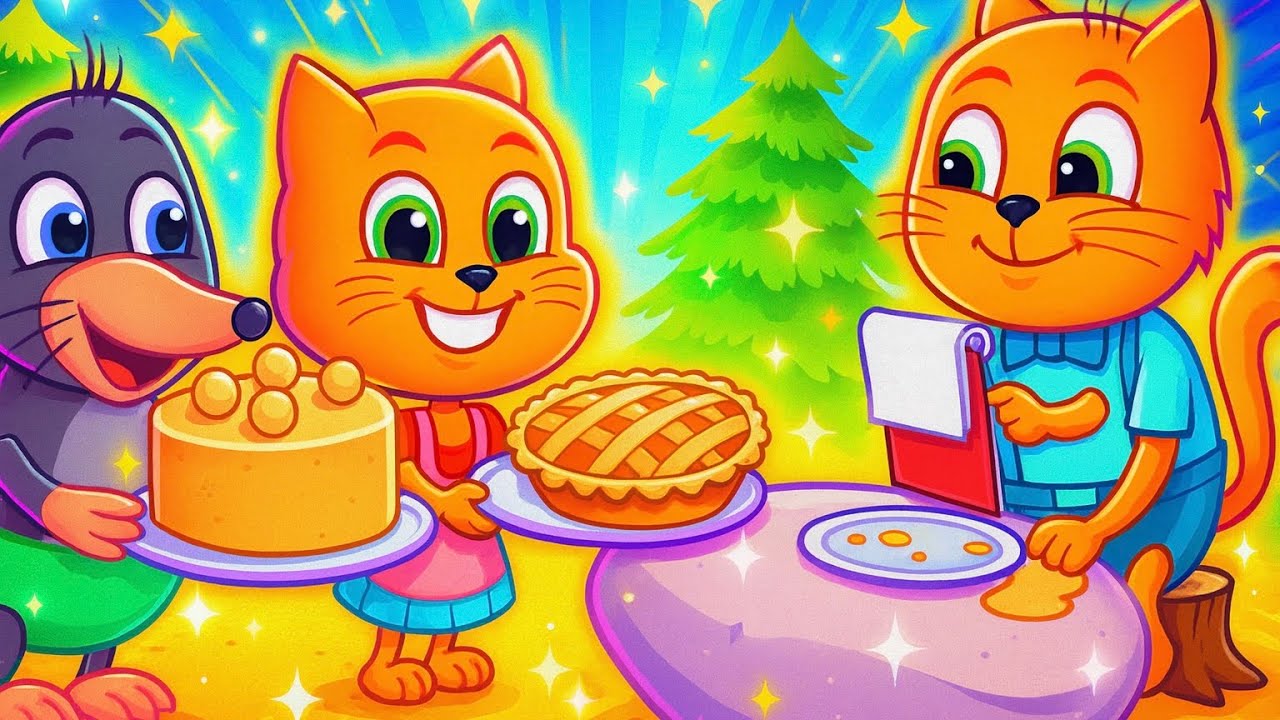 Família de Gatos - COZINHA DA FLORESTA 🌳🐿️ Desenho Animado em Português Brasil 4K