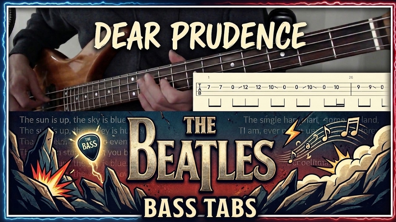Dear Prudence by The Beatles - Bass Cover with Tabs Play-Along