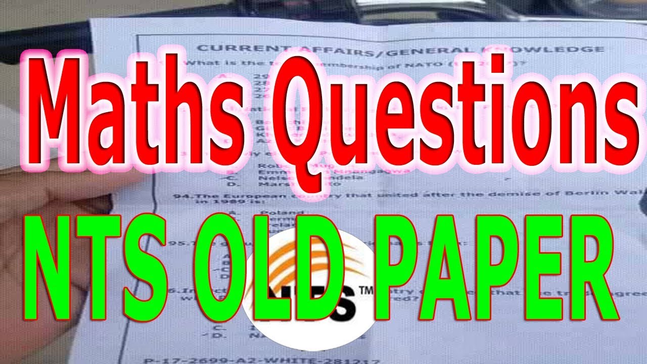 NTS Old Paper | Solving mathematical questions