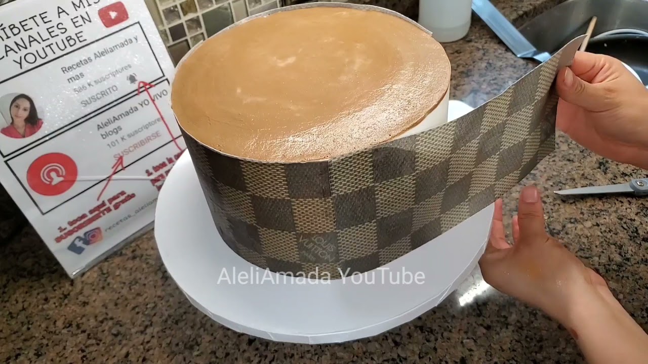 Louis Vuiiton Cake | con hojas de arroz en chantilly SUPER FACIL