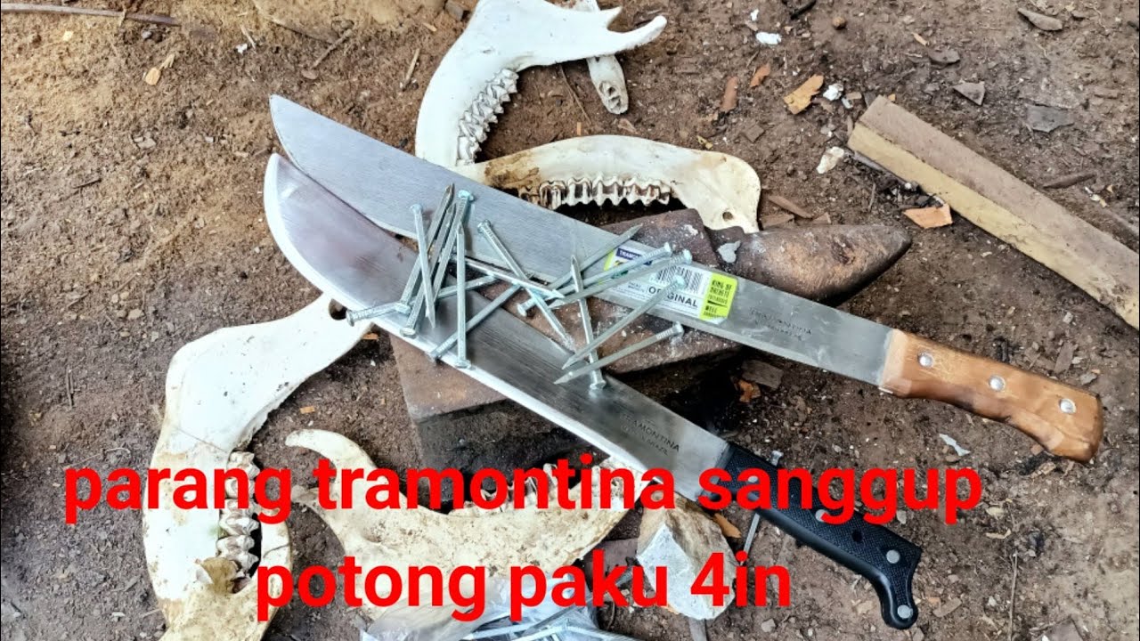 pandai besi membuat parang/golok tramontina kuat potong paku 4in