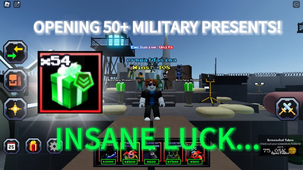 OPENING 50 MILITARY PRESENT!😱 INSANE LUCK🍀🤑 | Five Nights Td
