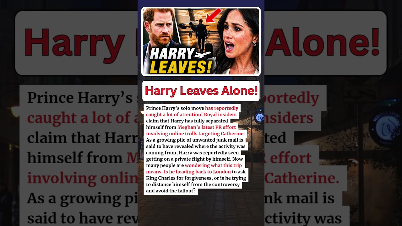 2 MIN AGO: Prince Harry Leaves Alone ✈️ As Meghan Markle's Royal Feud Is Exposed!