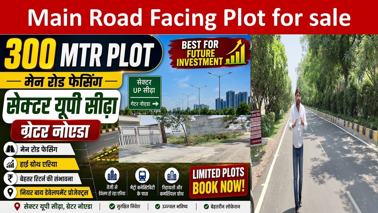 UPSIDA 300MTR MAIN ROAD FACING PLOT GREATER NOIDA 8743932519