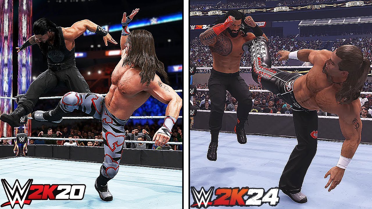 WWE 2K24 Vs. WWE 2K20 (Epic Finishers Comparison) !!!