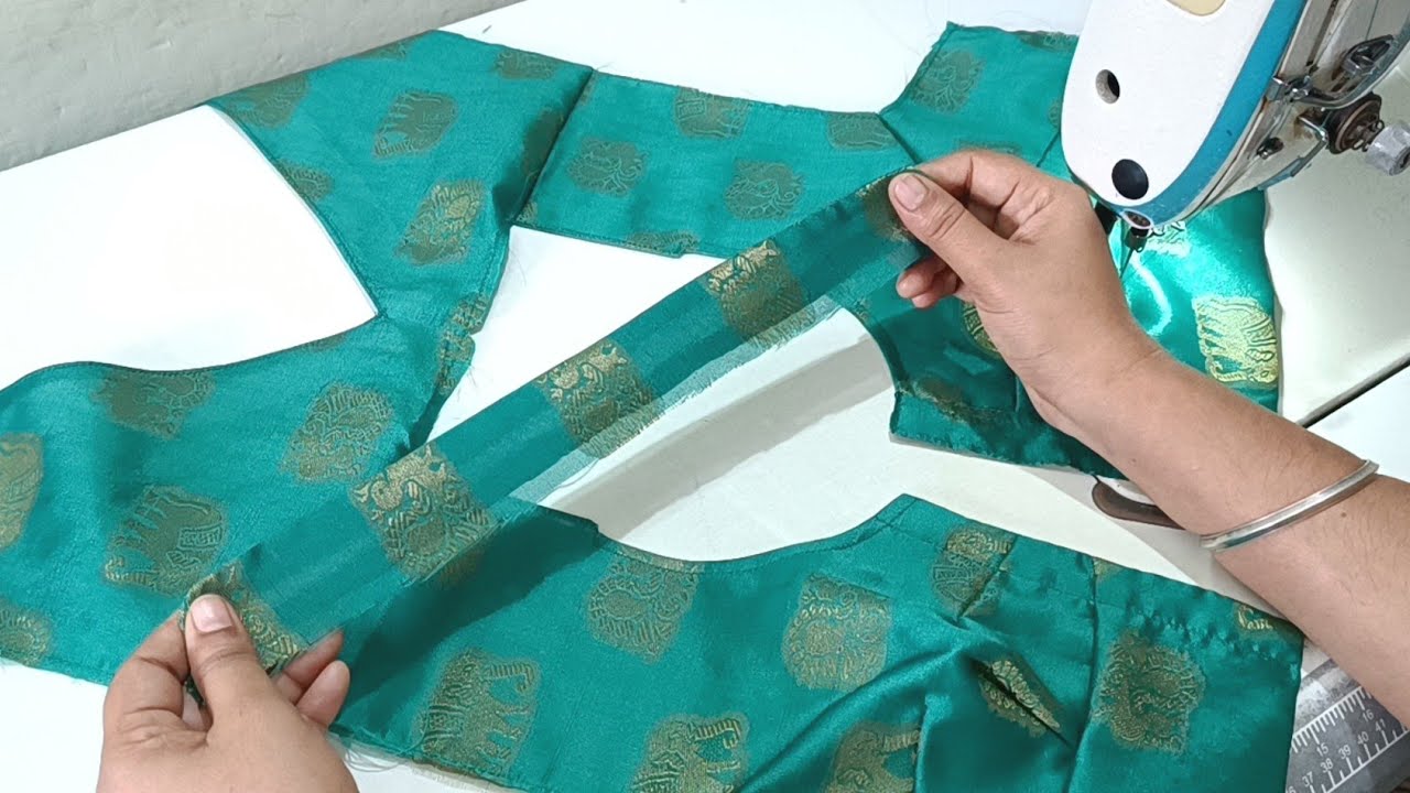 Half Collar Blouse Design Cutting & Stitching Back Neck Blouse Designs | Collar Neck Blouse Cutting