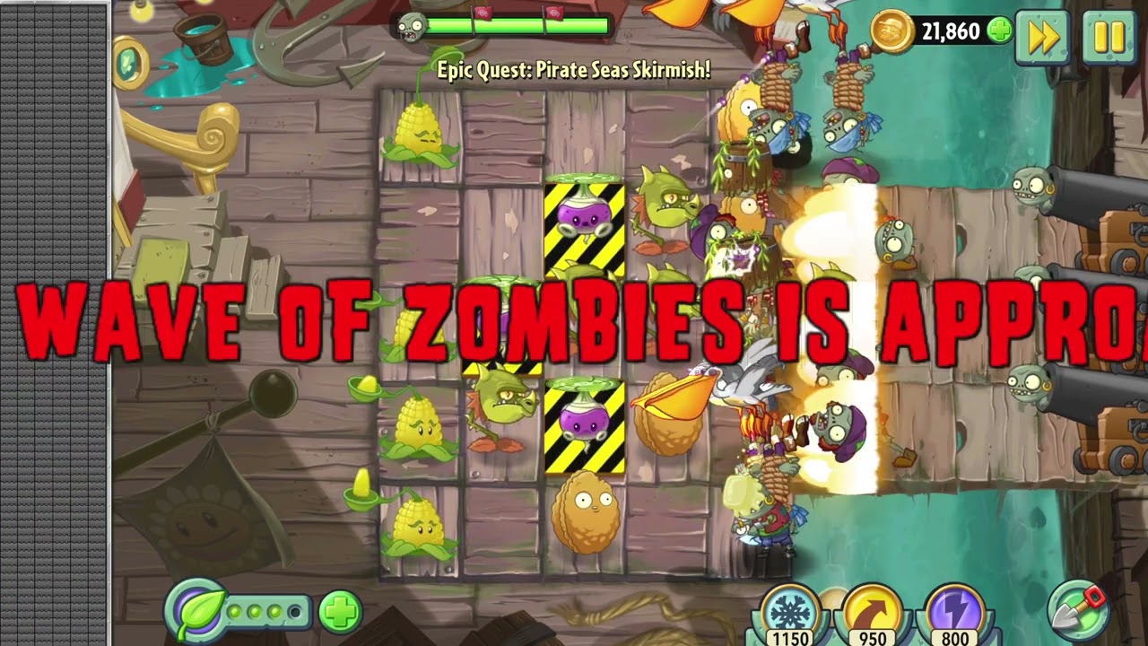 Pirate Seas Skirmish - Level 5 - No Sunflowers, No Plant Food || Day 32