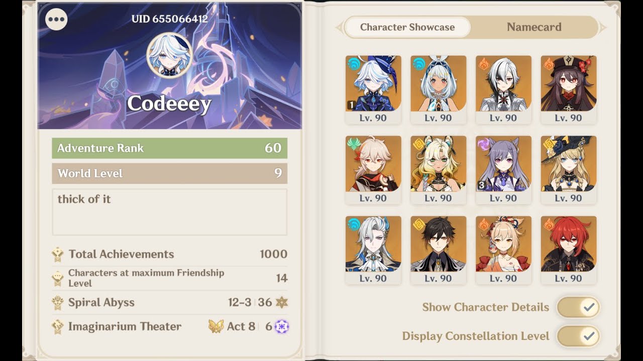 1000 Achievements - Genshin Impact AR60