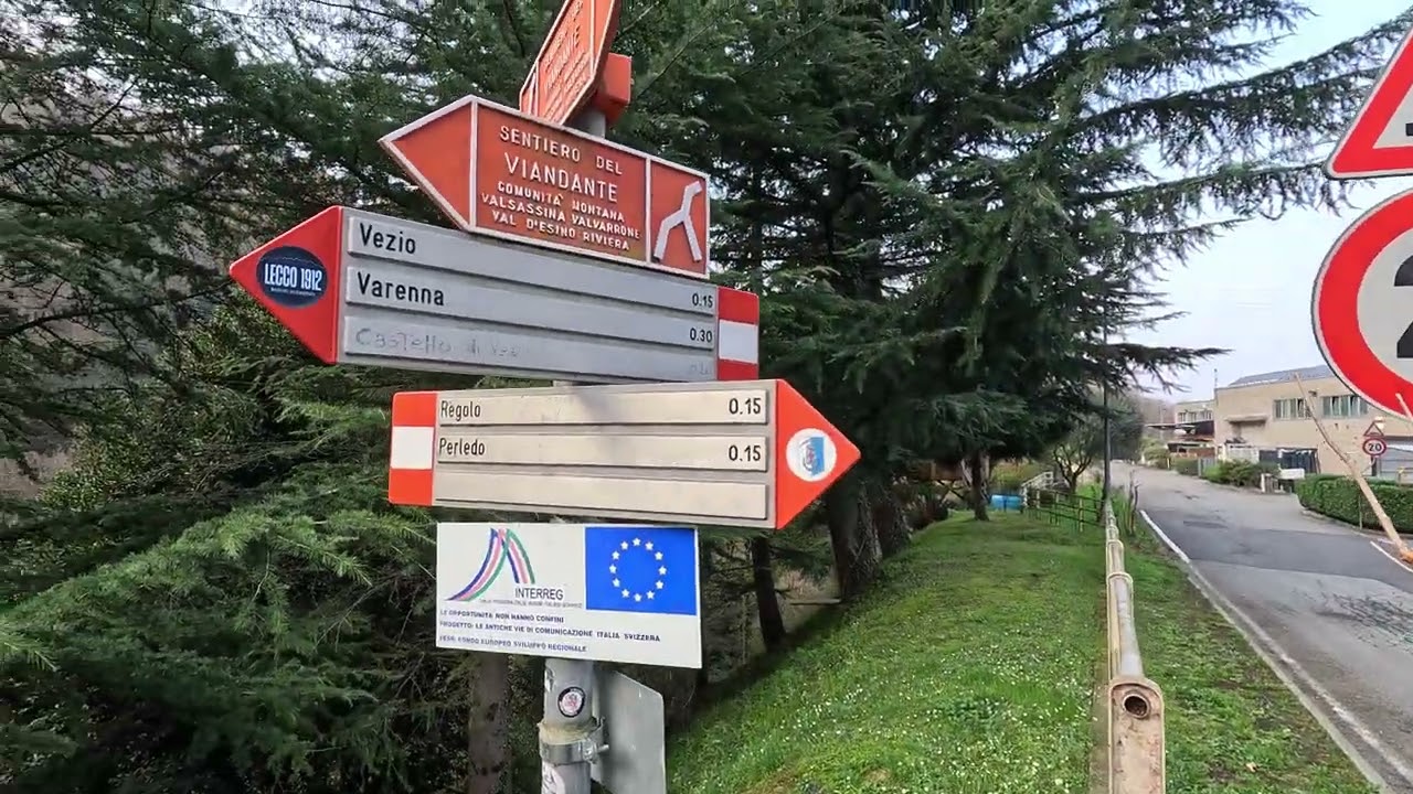 Hiking on the Sentiero del Viandante path north from Vezio Part 1. This is in Lake Como, Italy.