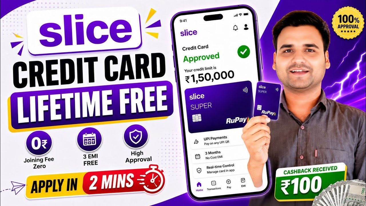 Slice Credit Card Apply || Slice rupay Credit Card Apply || Slice lifetime free Credit Card Apply