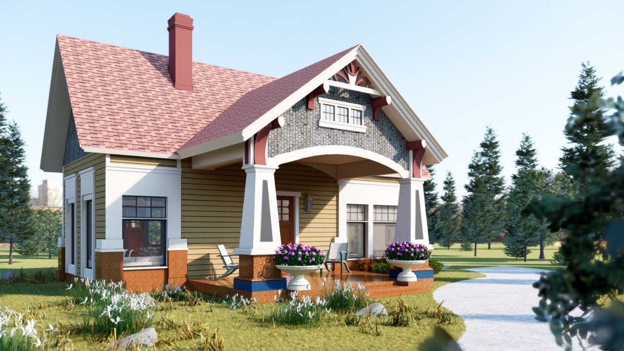 12x6m (39x20ft) Crafting the Perfectly Cozy Craftsman Bungalow Home