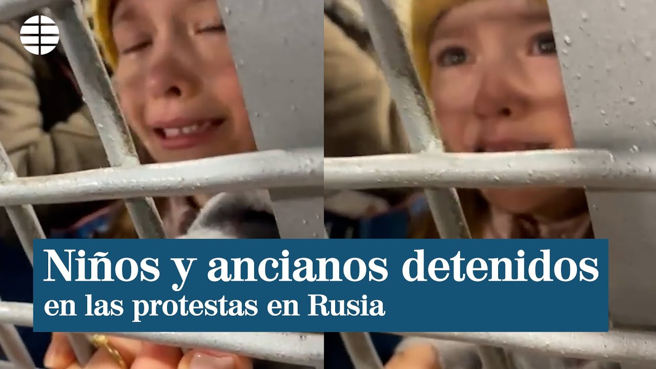 Niños y ancianos detenidos en Rusia durante manifestaciones contra la guerra