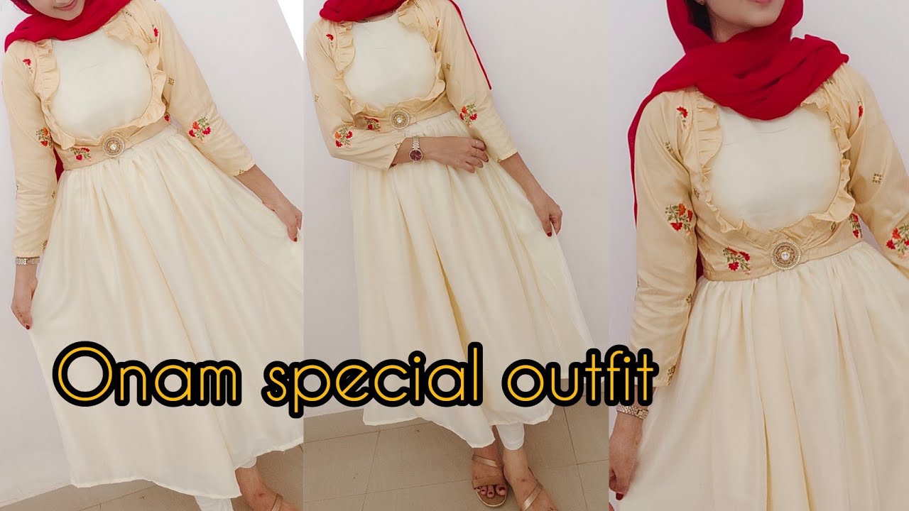 DIY - 🌼🌼ONAM SPECIAL OUTFIT🌼🌼/simple dress with jacket #ONAM 2020