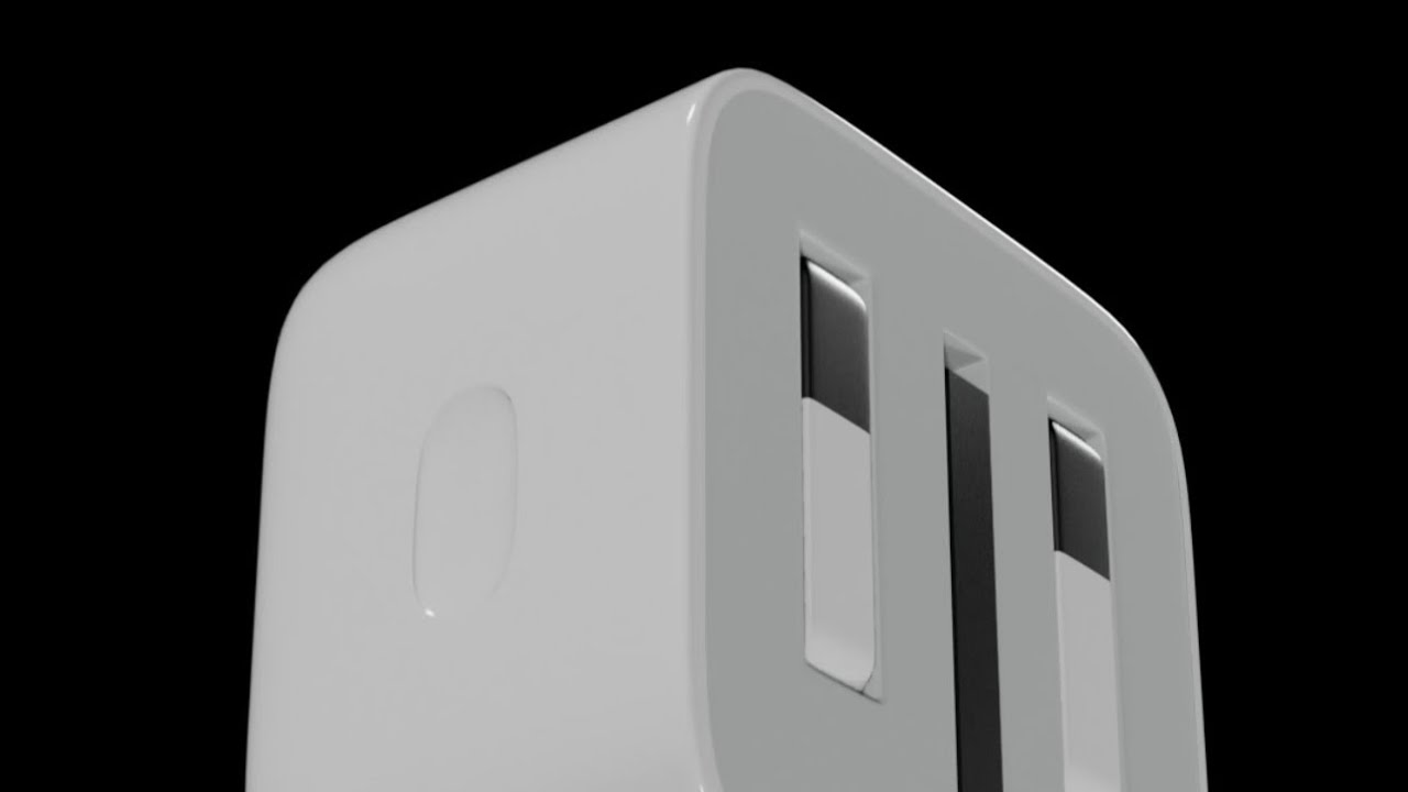 Phone charger adapter in Blender 3D