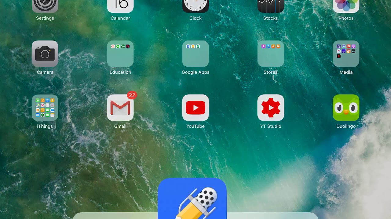 Использование программы записи экрана с Notability на iPad