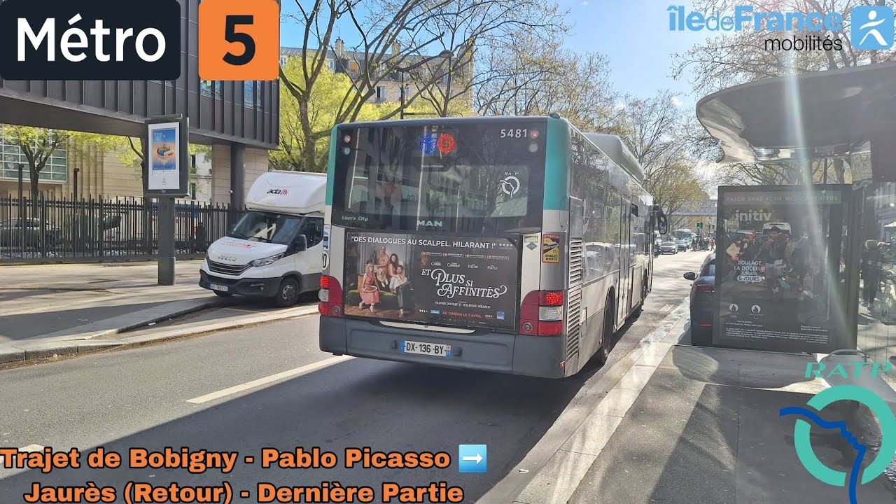 🚈🚍Navette de Remplacement Métro 5 (RATP) : Trajet Complet (Retour) - Dernière Partie #ratp #idfm