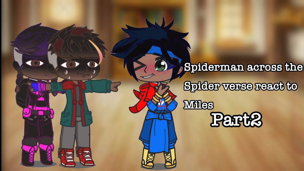 Spiderman across the spider verse react to Miles||part2||cringe and chaotic||⚠️bald pavitr⚠️