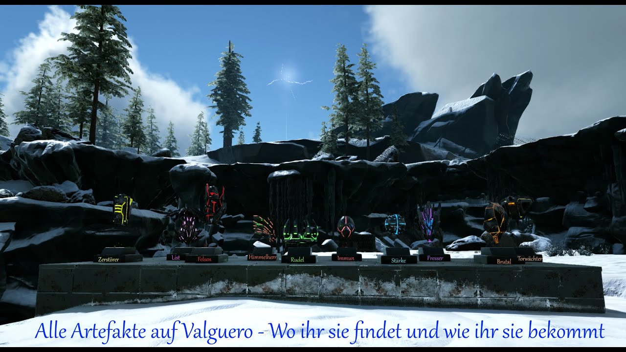Ark Valguero official alle Artefakte deutsch 2021 - Artefakte für Bosskämpfe