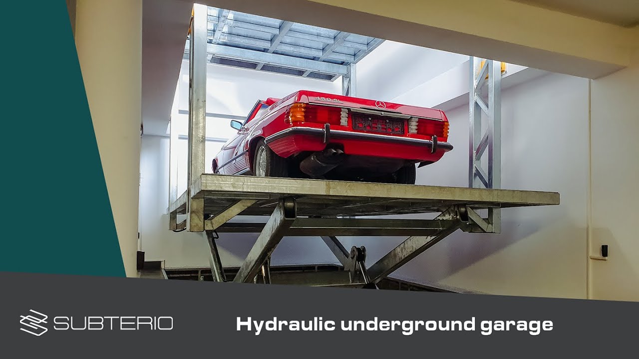 Hydrauliczny garaż wysuwany z ziemii - Zobacz jak to działa! | Winda samochodowa | Subterio