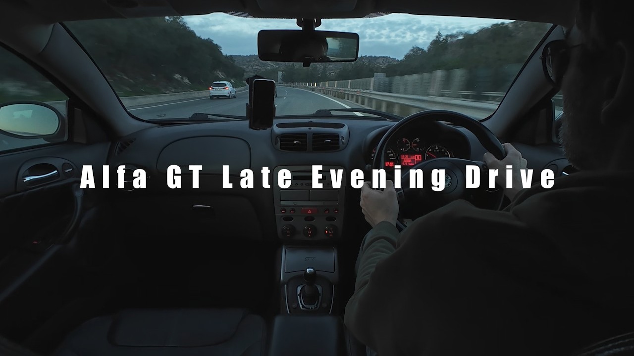 Alfa Romeo GT Late evening Highway Drive (POV, ASMR)