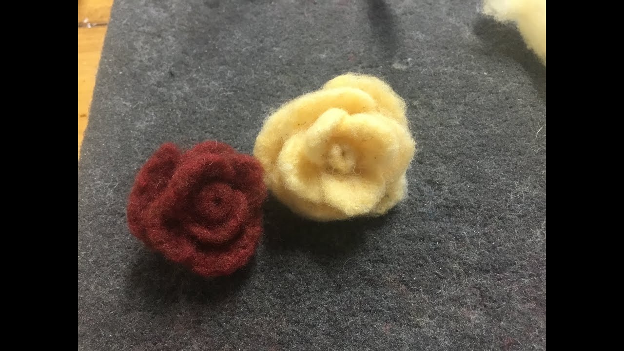 Needle felted rose beginner project