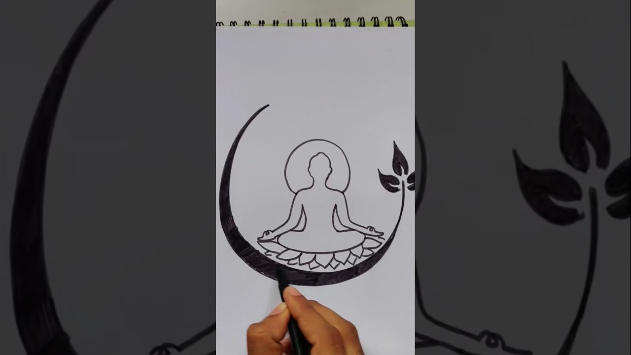 Quick simple and easy drawing for Yoga Day/ Yoga day drawing poster