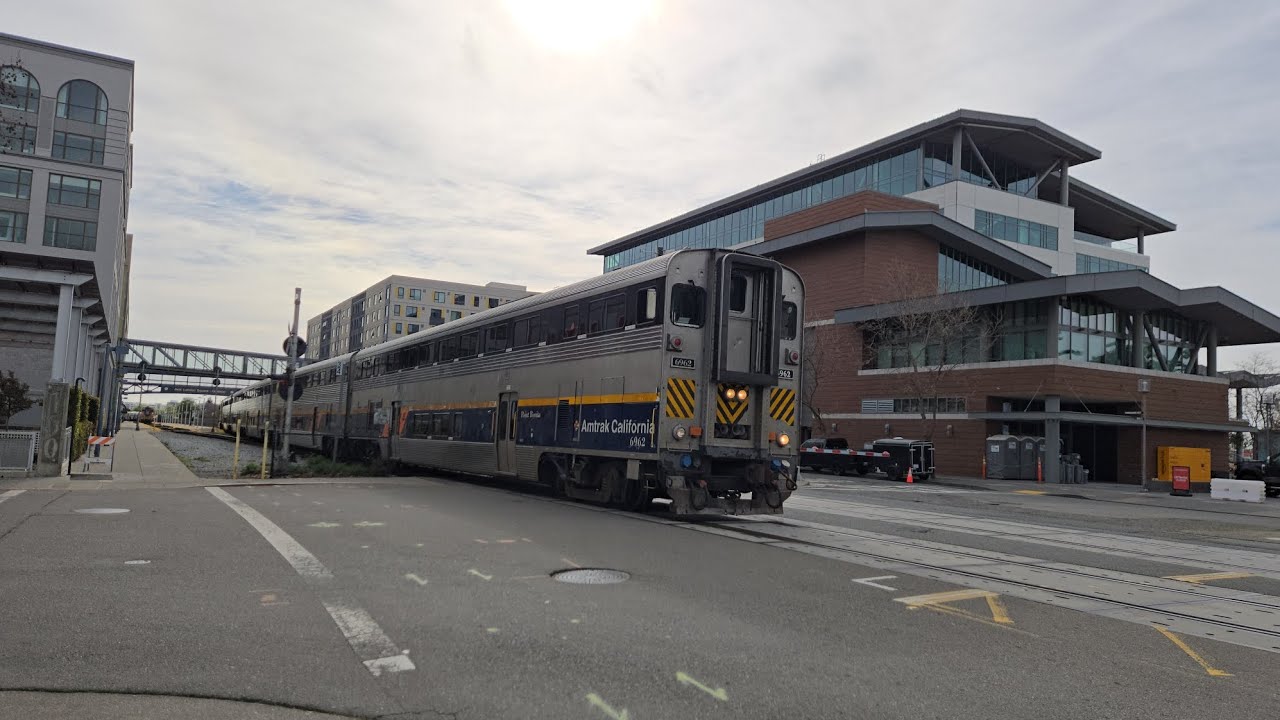 Amtrak Capitol Corridor #724 at Webster Street Oakland, CA with CDTX #6962 Cab Car and #2002 F59PHI