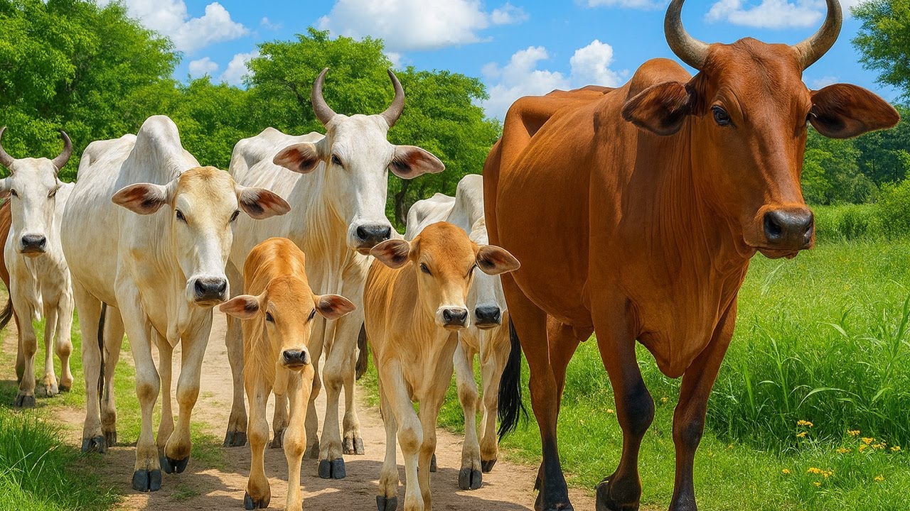 Puluhan Sapi Berjalan Rapi menuju kandang, Suara Sapi Moo, Sapi Lucu yang sehat Berjalan ramai-ramai