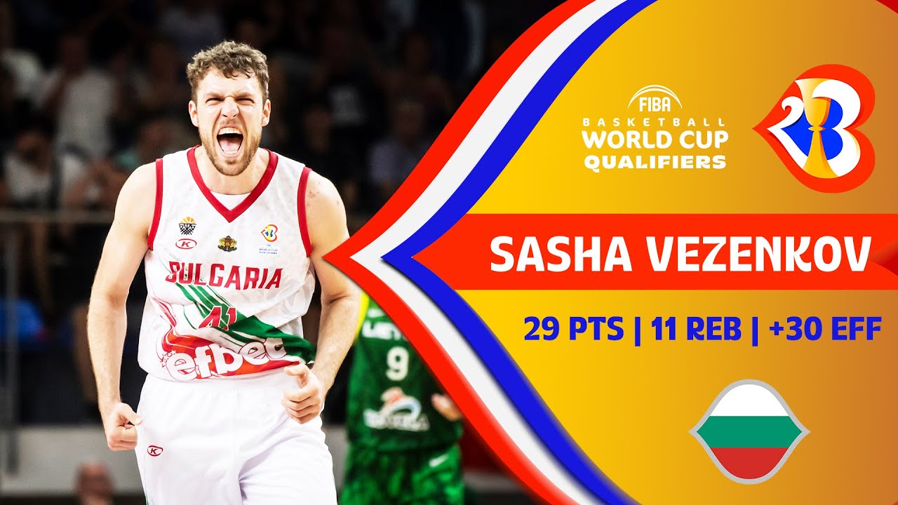 Super-Sasha! 🇧🇬 Vezenkov dominates LTU | 29 PTS | 11 REB | +30EFF | #FIBAWC 2023 Qualifiers