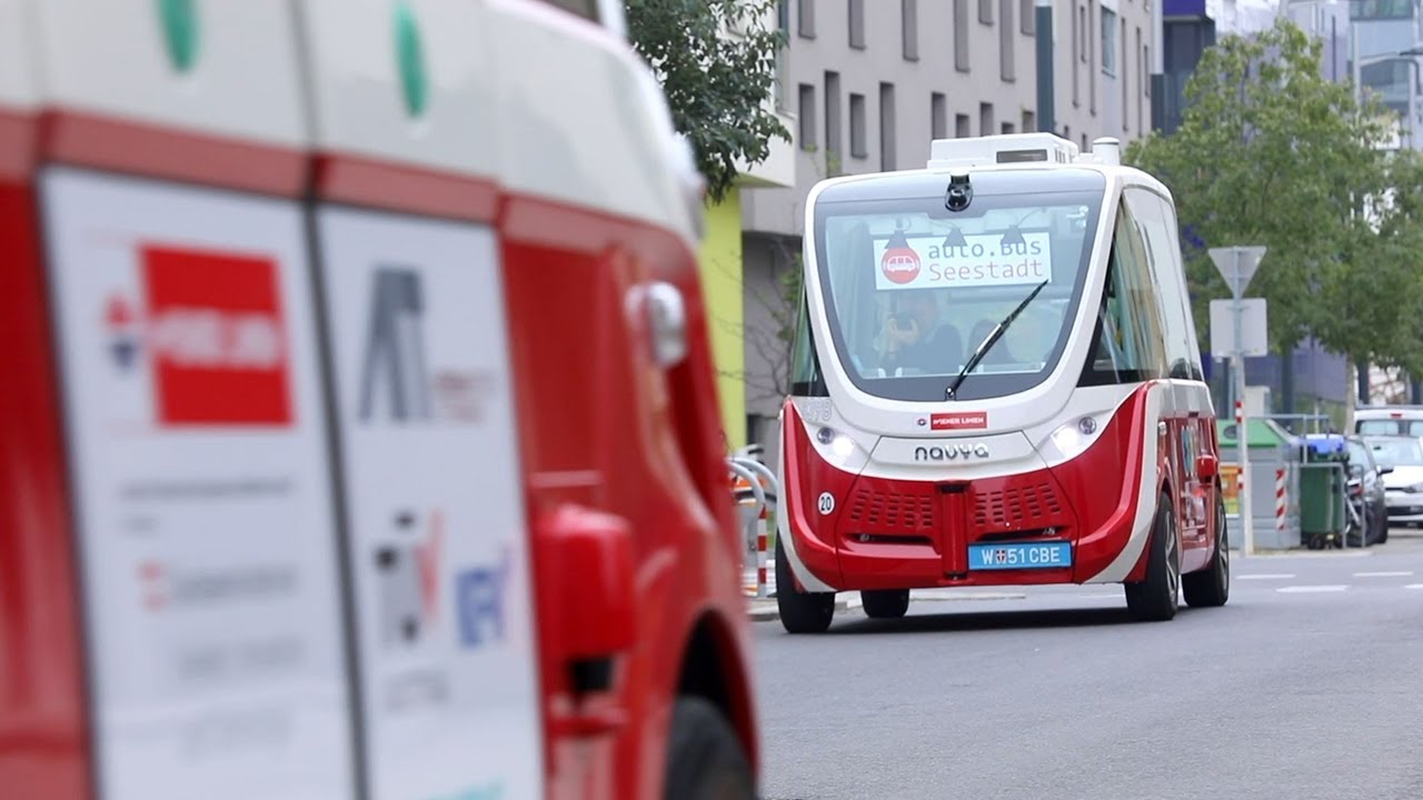 Der selbstfahrende Bus in Aspern