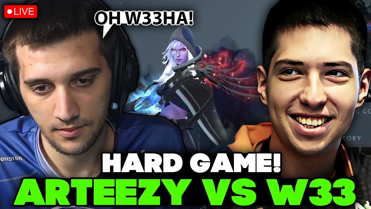 СЛОЖНАЯ ИГРА для ARTEEZY на DROW RANGER CARRY против W33 на RUBICK!
