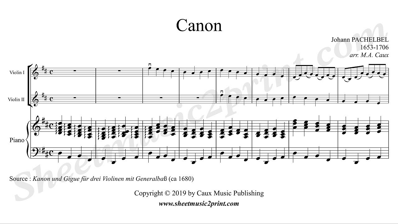Pachelbel : Canon - Two violins and piano