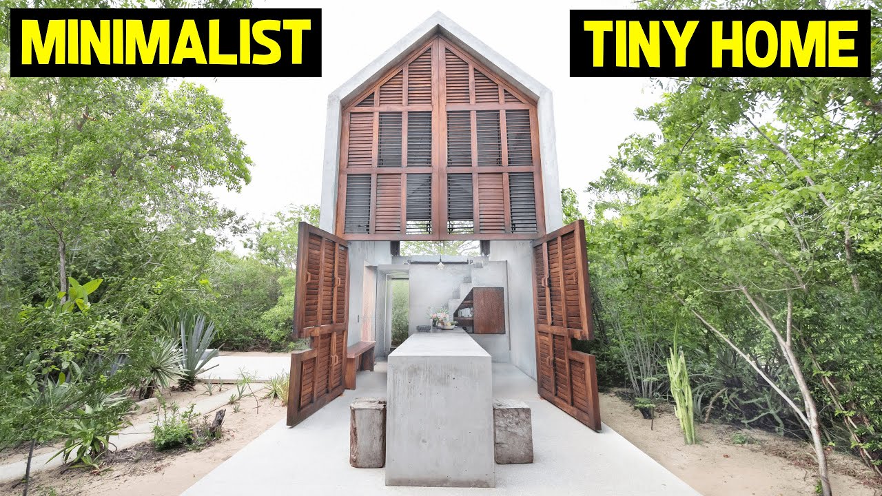 2-STORY 100sqft EXTREME MINIMALIST TINY HOME in the Jungle w/ Pool!