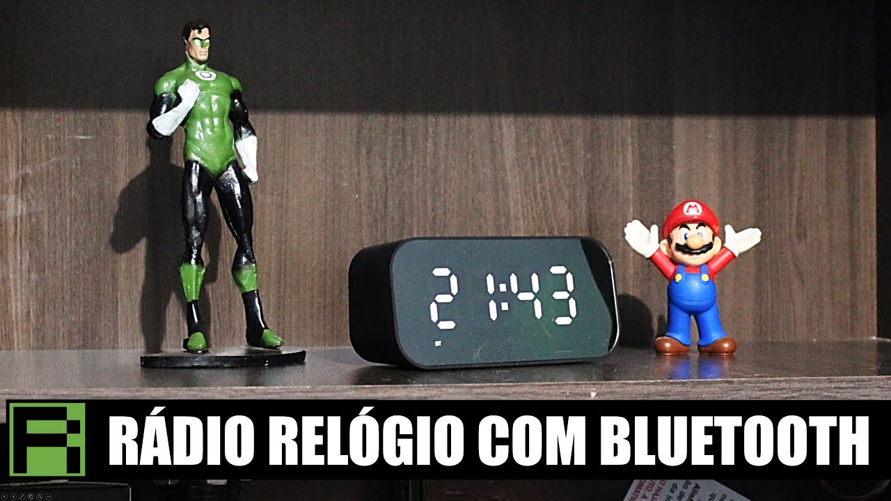 Rádio Relógio Durawell SPK-B015 - Relógio Despertador, Caixa De Som Bluetooth, Espelho, Rádio Fm