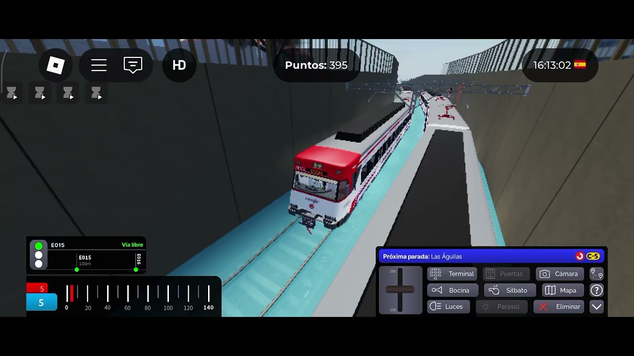 C5 simulador Madrid roblox tramo sj Valderas a laguna por incidencia de agua en las vias