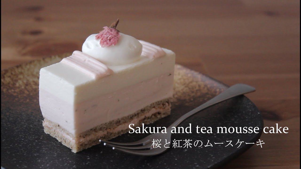 桜と紅茶のムースケーキ/Sakura(Cherry blossoms) and tea mousse cake