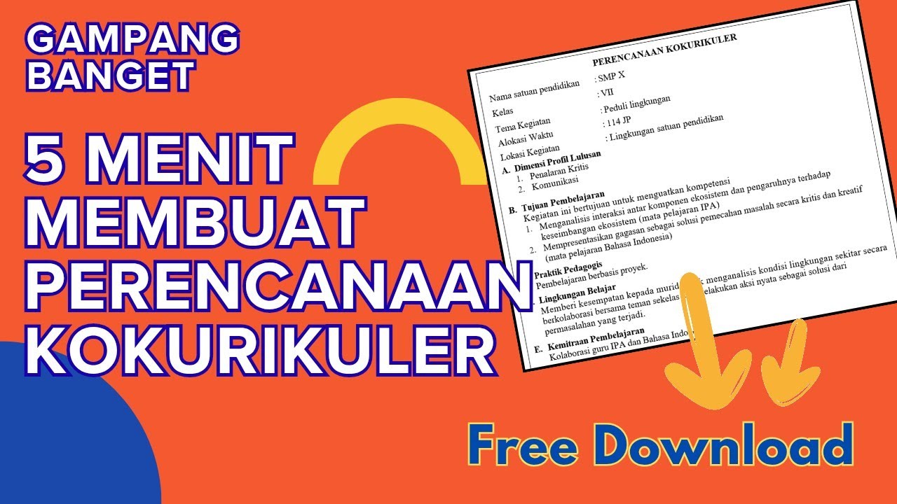 5 MENIT MEMBUAT PROGRAM DAN PERENCANAAN KOKURIKULER ~ Free Download Contoh Perencanaan Kokurikuler