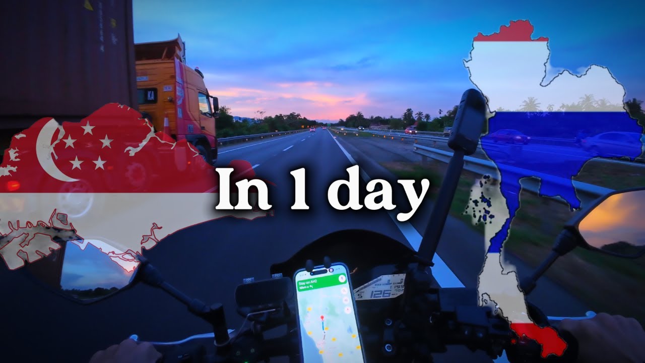 Singapore to Thailand in 1 day. Solo motorcycle riding (EP1)