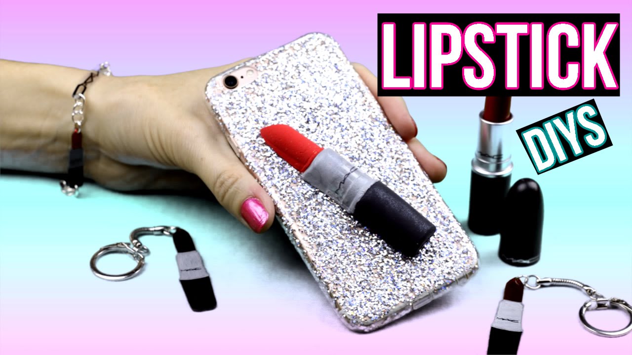 DIY Crafts: 3 Fun Lipstick DIYs -DIY Phone Case,Keychain,Bracelet-Mac Lipstick Inspired DIY Projects