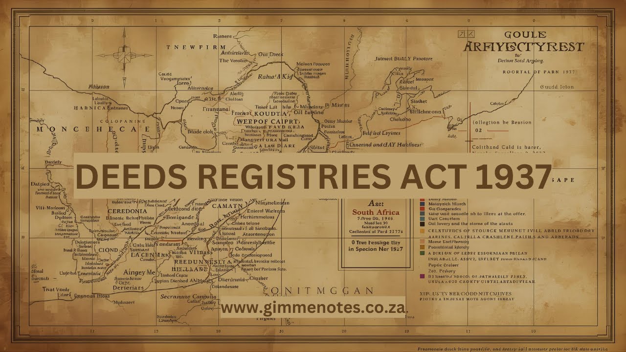 Deeds Registries Act 1937: Property Registration & Land Rights in South Africa