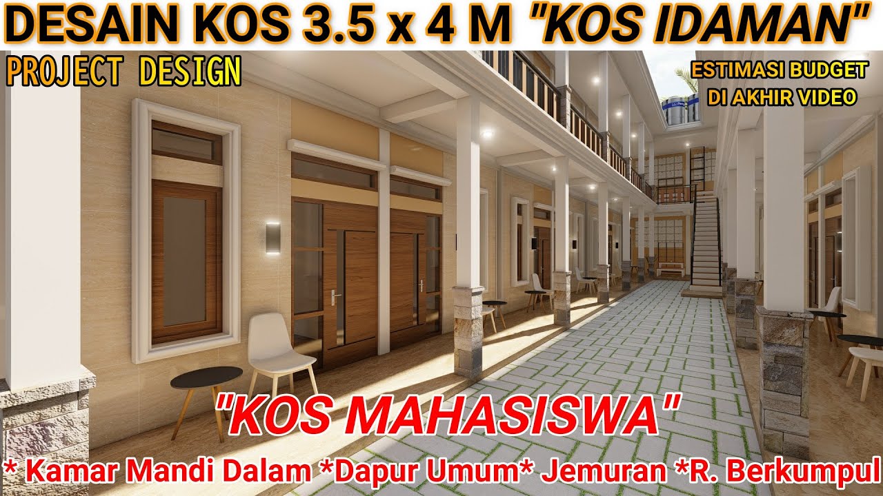 DESAIN KOS 3.5 X 4 M 2 LANTAI 