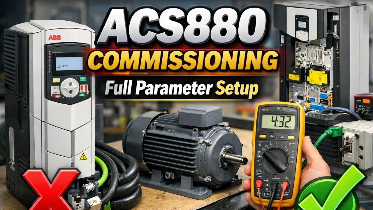 ABB ACS880 Drive Configuration & Parameter Setting | Full Commissioning Step-by-Step..