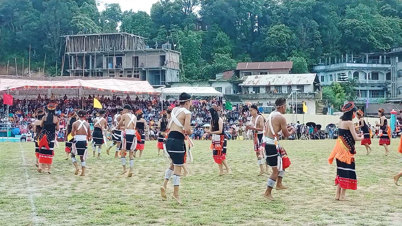 Dailong Students' Union Dance Troupe presenting Victory Dance.CM Biren Singh visit to TML Dist. 2021