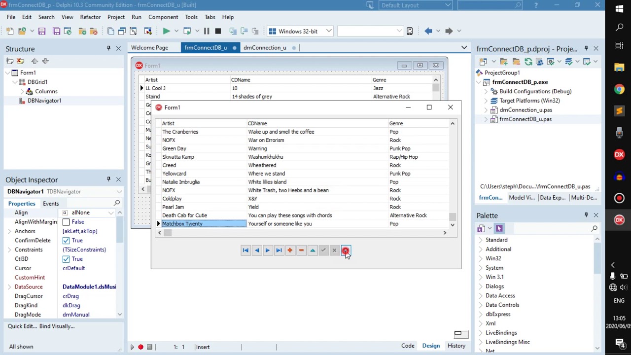 Using a DBNavigator - Delphi Tutorial (Part 47)