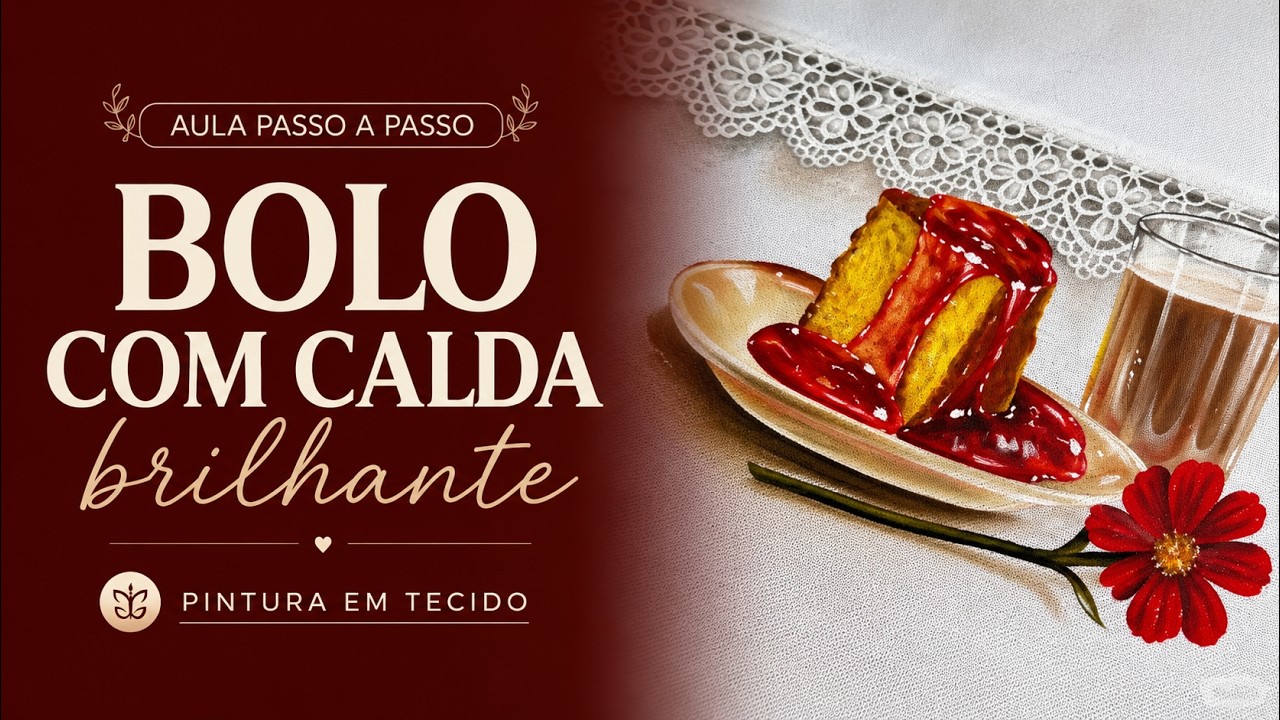Aprenda a pintar bolo com calda brilhante no tecido | prof Geciane 