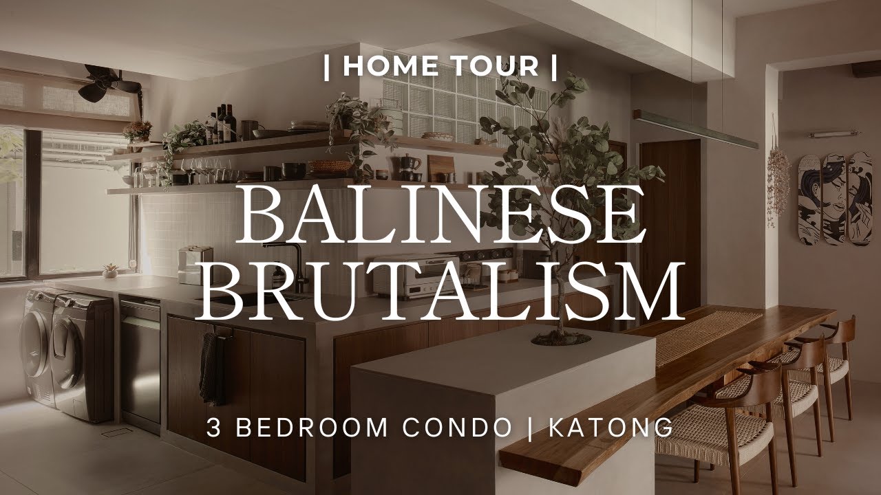 Unique 1000sqf Balinese Brutalism 3 Bedder Apartment Tour in Katong Singapore | Spouse The House