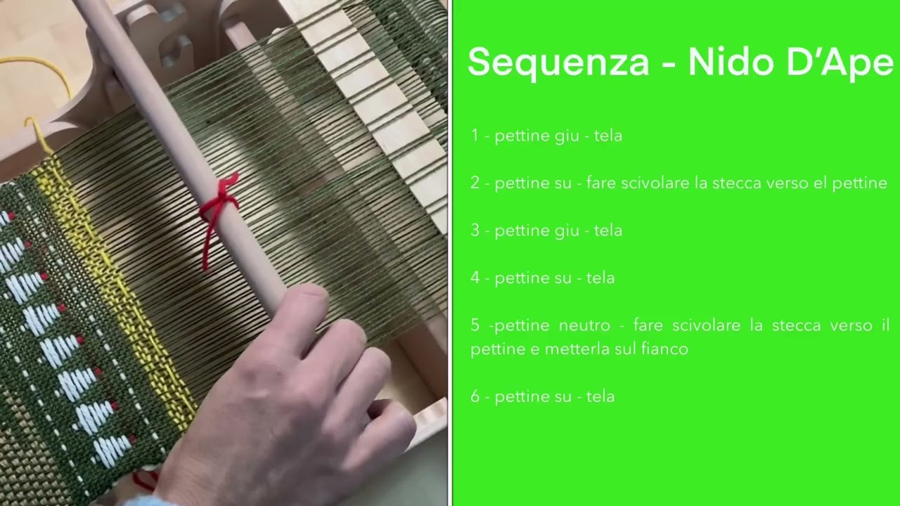 Tessitura a pettine liccio - Slegatura #1 Nido d’Ape